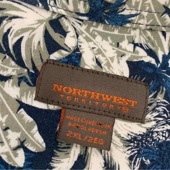 Northwest Territory Tropical Short Sleeve Shirt Men 2X Camp Travel Vacation Work - Picture 6 of 10